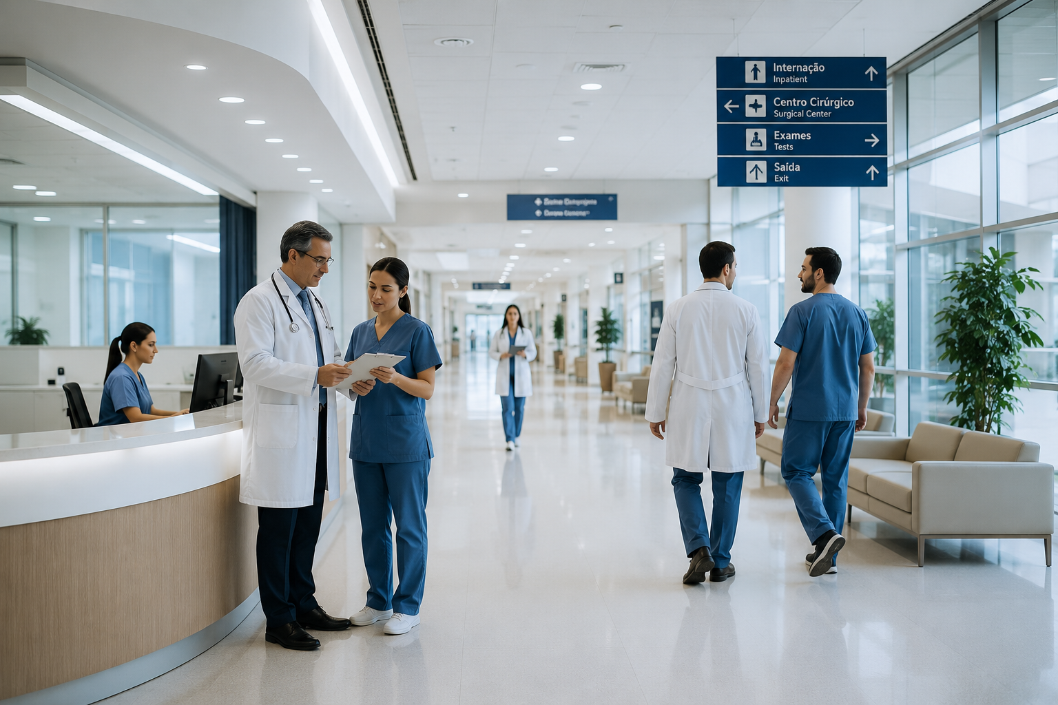 Interior de hospital moderno